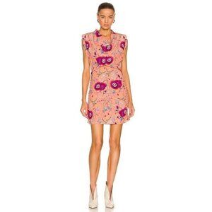Isabel Marant || Bemaya Dress in Papaya Floral Stretch Silk 38